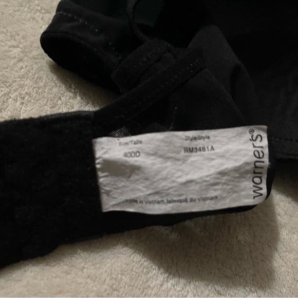 Warner’s Bra 40DD Wire-free DD Black NWOT - Picture 4 of 4
